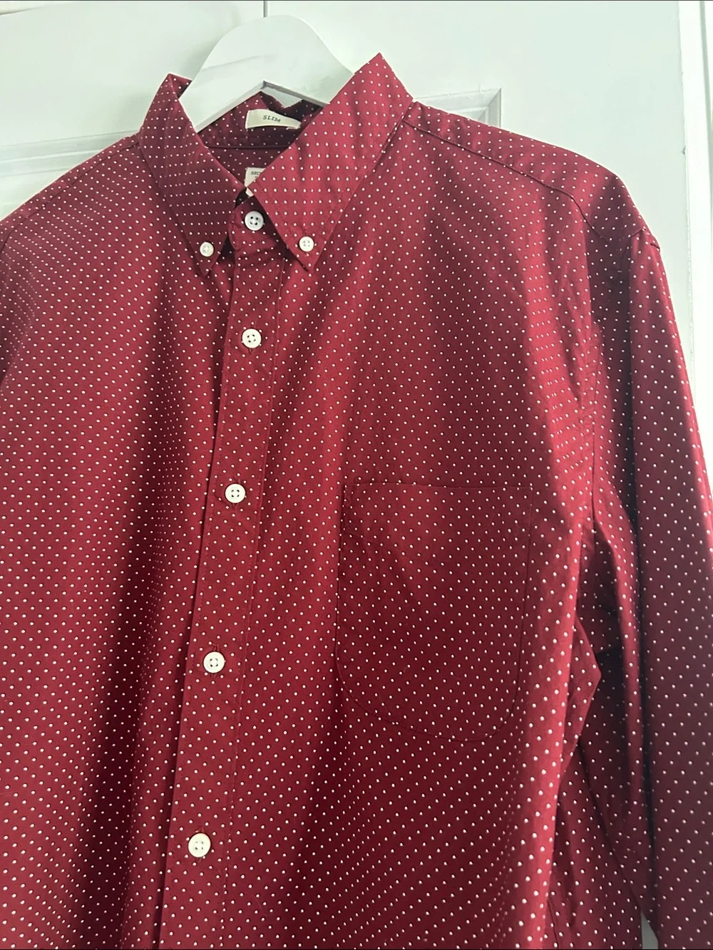 J. Crew Men's Burgundy Dot Button-Down Shirt